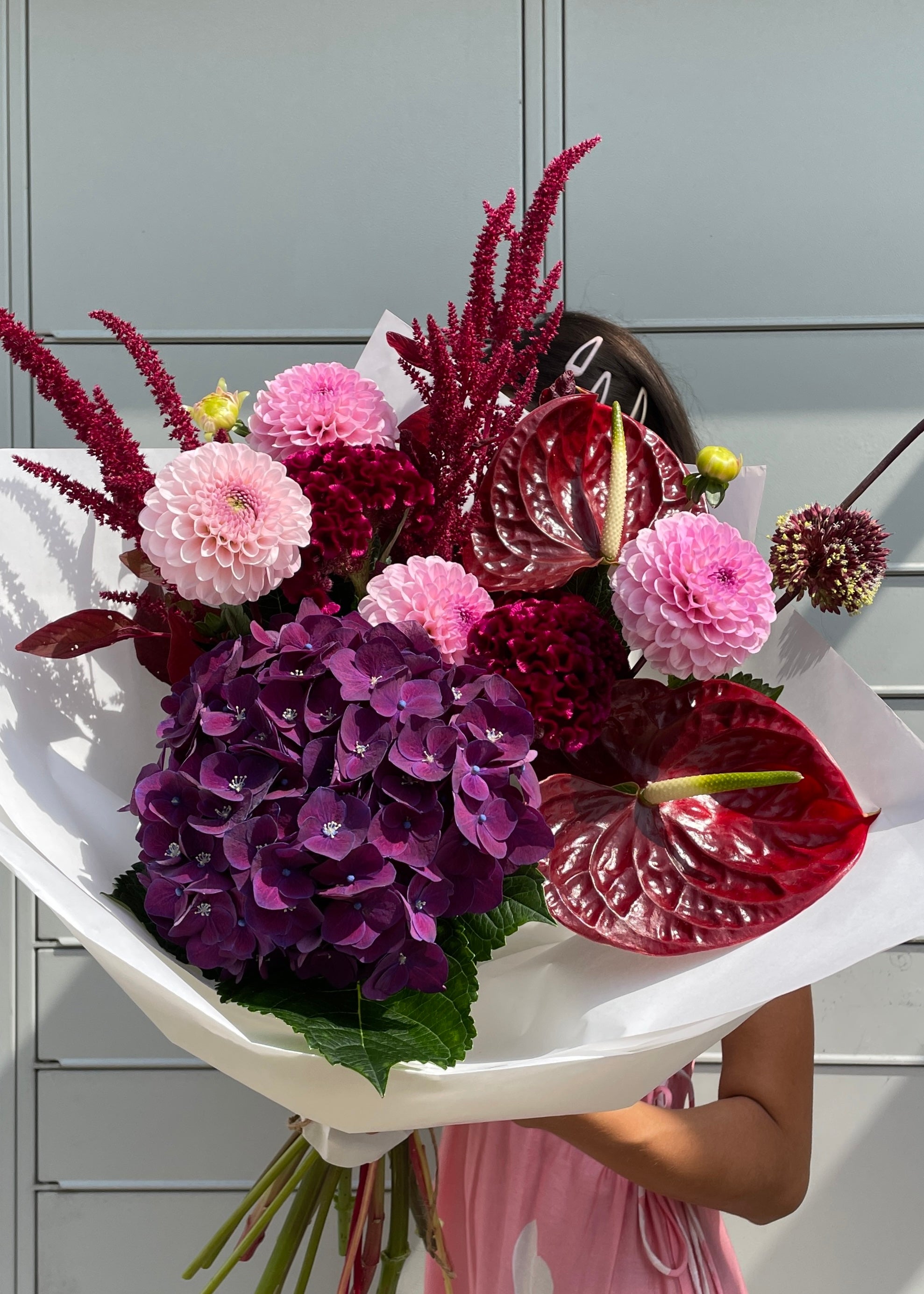 Bouquet burgundy| light pink