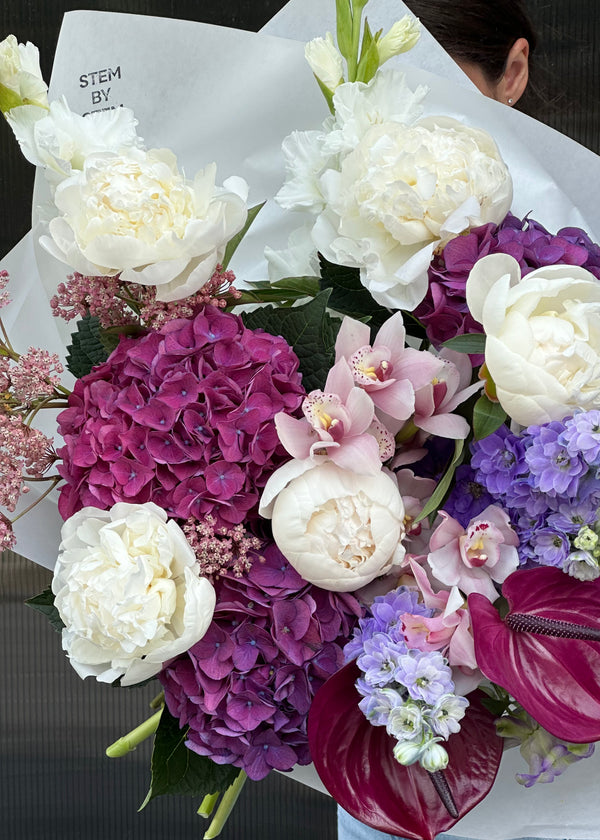 Bouquet burgundy | purple| white