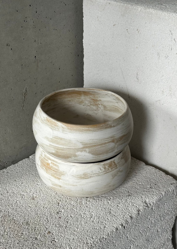 Handmade bowl for kenzan | white-beige
