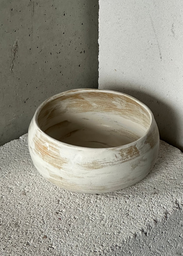 Handmade bowl for kenzan | white-beige