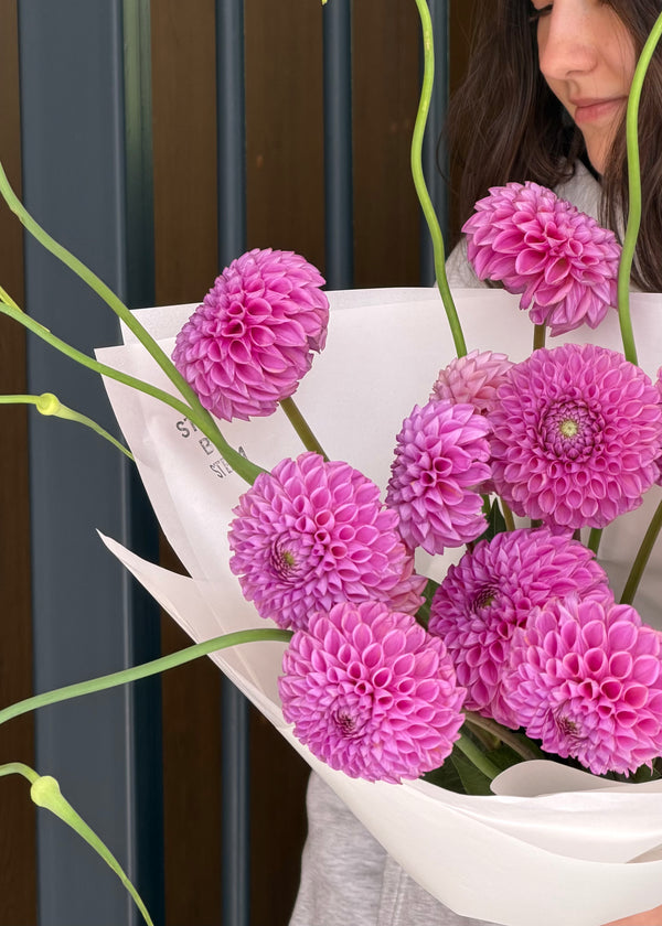 Mono bouquet | dahlias cold pink