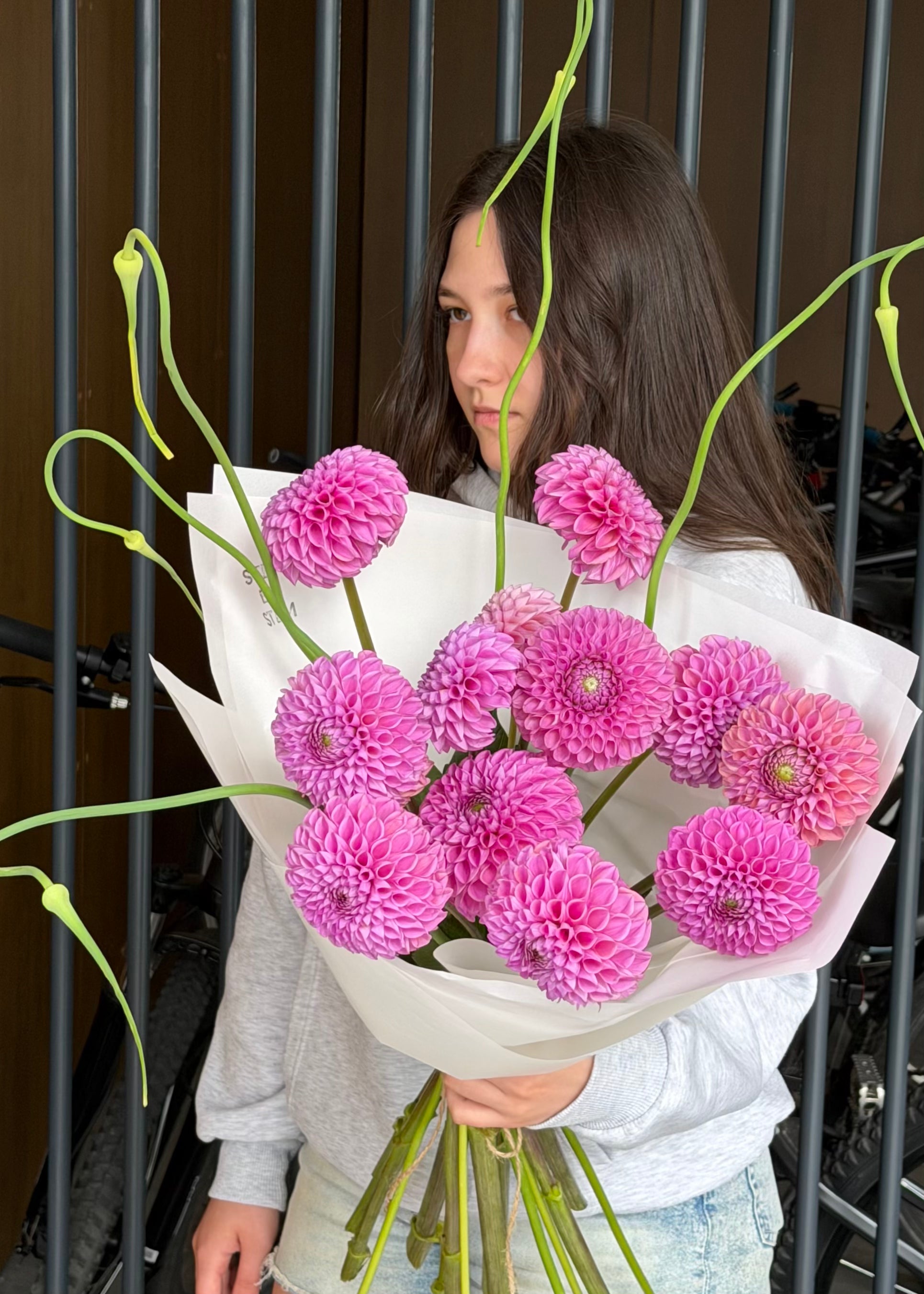 Mono bouquet | dahlias cold pink