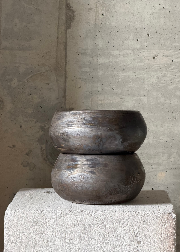 Handmade bowl for kenzan | gray-black
