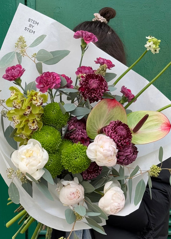 Bouquet green|violet|white - Stem By Stem