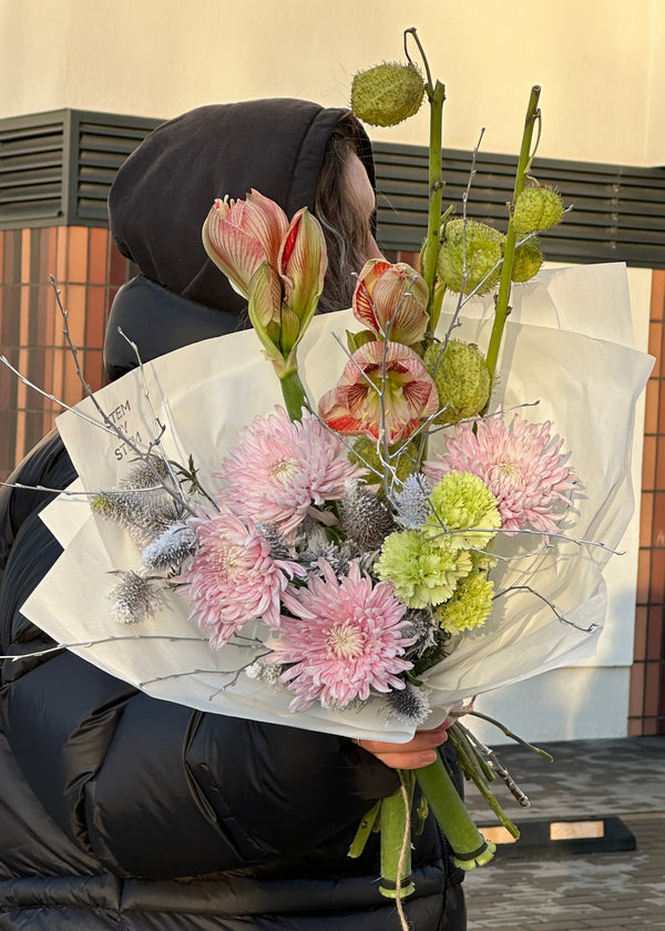 Bouquet light pink | green | white - Stem By Stem