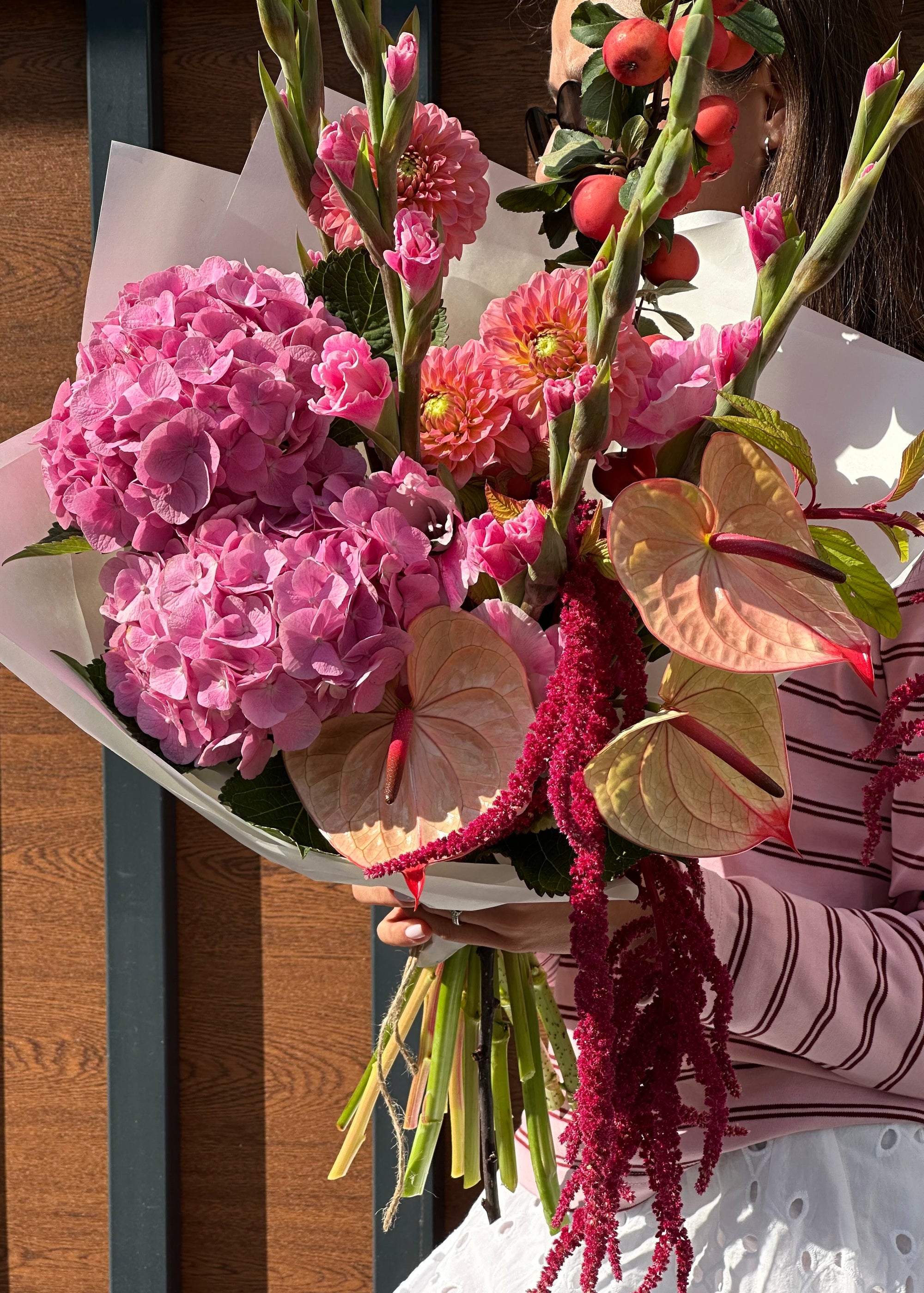 Bouquet pink | burgundy| green - Stem By Stem