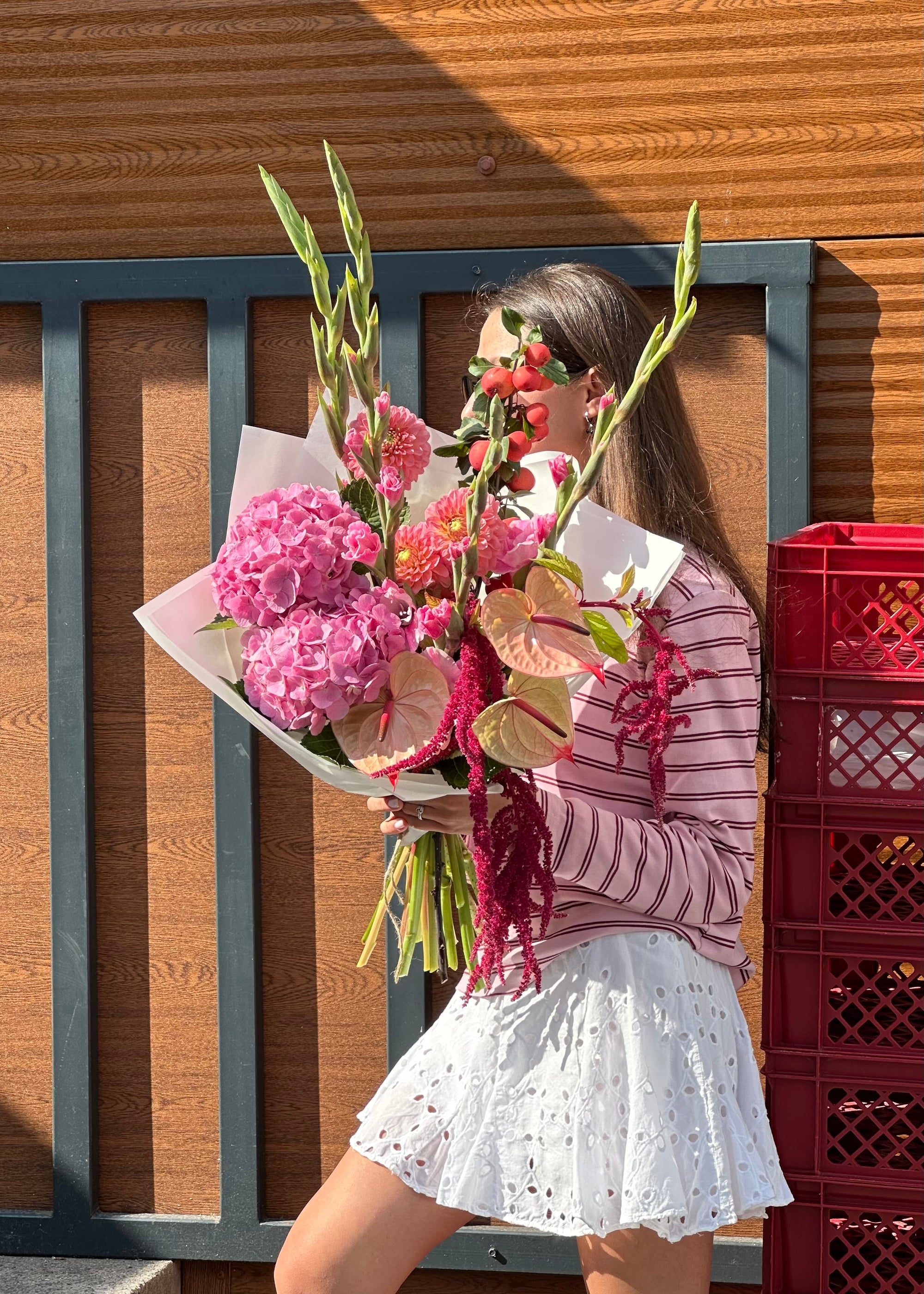 Bouquet pink | burgundy| green - Stem By Stem